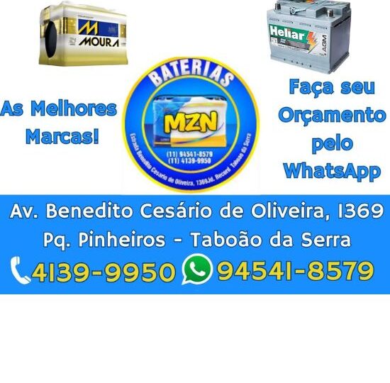 Baterias MZN - as melhores baterias para seu carro em Taboão da Serra